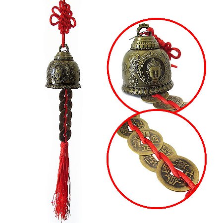 Móbile Sino Feng Shui da Prosperidade com Moedas 40cm - Buda