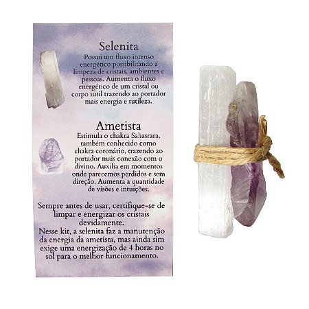 Talismã da Intuição com Ametista e Selenita - Conexão Espiritual
