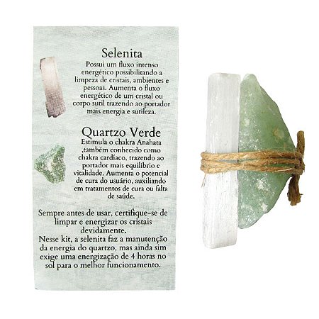 Talismã da Saúde com Quartzo Verde e Selenita - Cura e Fortalecimento Energético