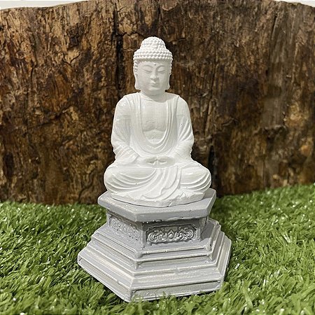 Buda Meditando no Pedestal 9,5cm - Paz, Equilíbrio e Proteção