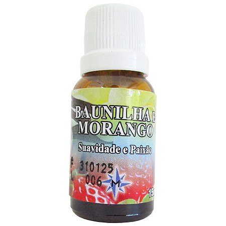 Essência Aromática 15ml - Baunilha e Morango: Suavidade e Paixão