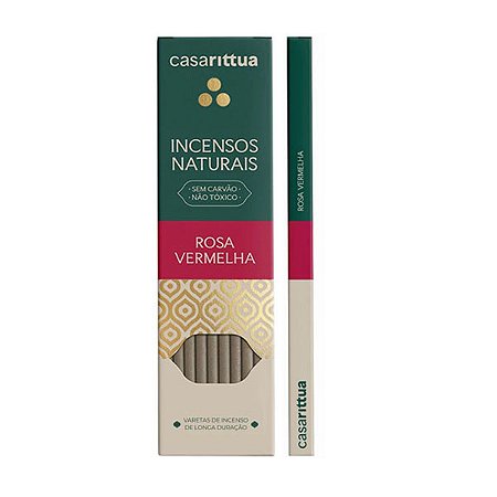 Incenso Natural Rosa Vermelha Nirvana Casarittua - Amor e Cura Emocional