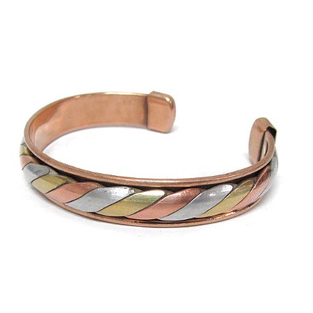 Pulseira Três Metais Fina - Vitalidade e Harmonia