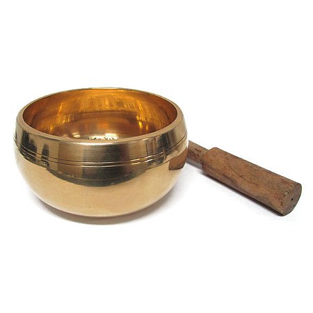 Tigela Tibetana 7 Metais Dourada Lisa 10cm T1 - Sino e Canto Alto