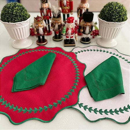 Jogo Americano Natal Folhas