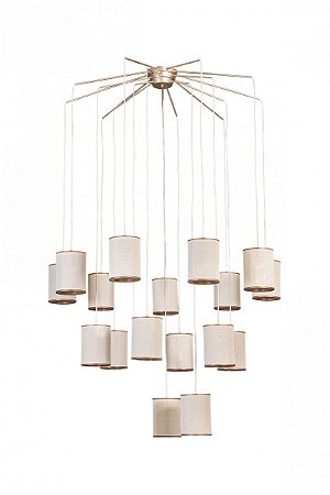 LUSTRE APOLLO 18 LÂMPADAS - MADRELUSTRE