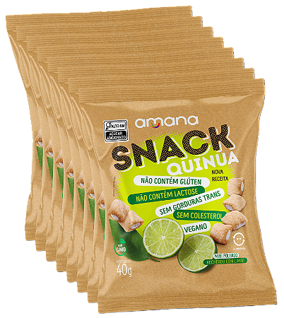 SNACK DE QUINUA RECHEADO DE LIMÃO PACK C/ 8