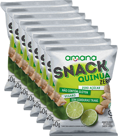 SNACK DE QUINUA RECHEADO DE LIMÃO ZERO PACK C/ 8
