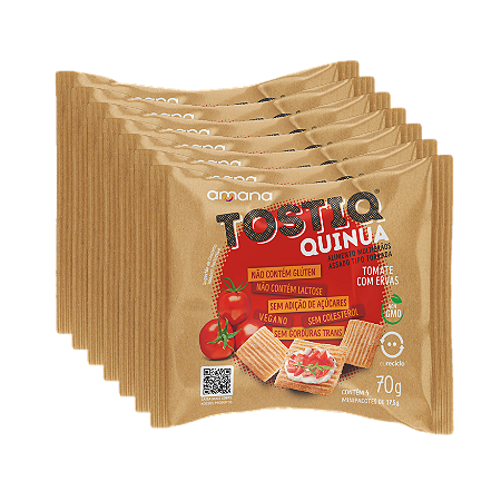 TOSTIQ QUINUA TOMATE COM ERVAS ZERO AÇÚCAR PACK C/ 7