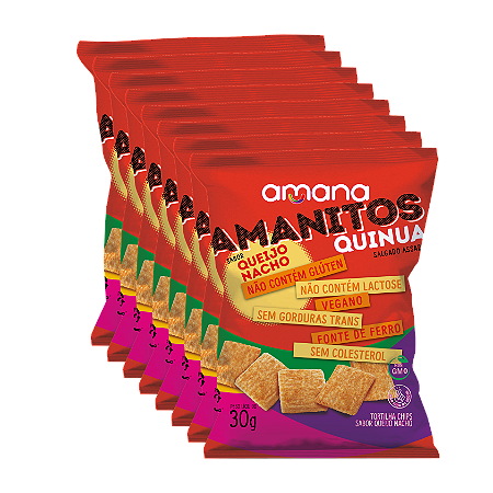 AMANITOS QUINUA QUEIJO NACHO PACK C/ 8
