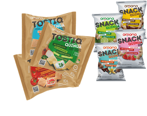 AMANA COMBO 3- DEGUSTAÇÃO 7 UNIDADES - 3 TORRADAS + 4 RECHEADOS ZERO AÇÚCAR