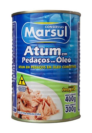 Atum Pedaços em Oleo Lata 400 g - Marsul