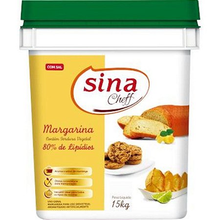 Margarina com Sal 80% de Lipídeos Balde 15 kg - Sina