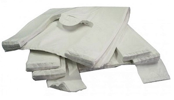 Sacola Reciclada Branca 30 cm x 40 cm Pacote 5 kg