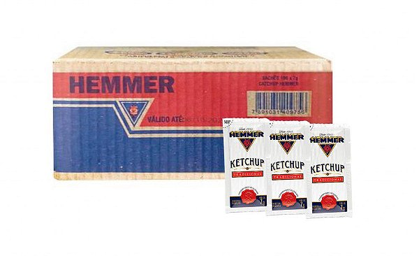 Ketchup Tradicional Sachê 7 g Caixa c/ 190 un - Hemmer