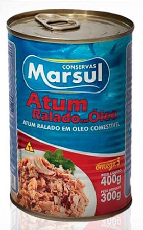 Atum Ralado em Oleo Lata 400 g - Marsul