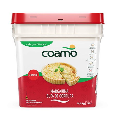 Margarina com Sal 80% de Lipídeos Balde 14,5 kg - Coamo