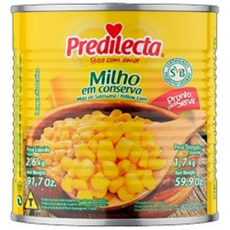 Milho Verde em Conserva Lata 2,6 kg - Predilecta