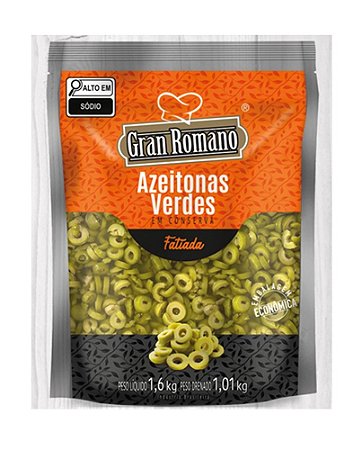 Azeitona Verde Fatiada Pacote 1,01 kg - Gran Romano