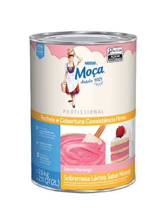 Recheio e Cobertura Sabor Morango Moça Lata 2,6 kg - Nestlé