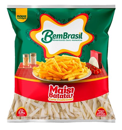 Batata Palito Tradicional 9 mm Congelada Mais Batata Pacote 2 kg - Bem Brasil