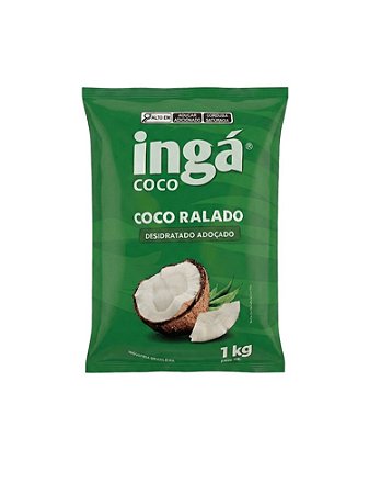Coco Ralado Desidratado e Adoçado Pacote 1 kg - Ingá