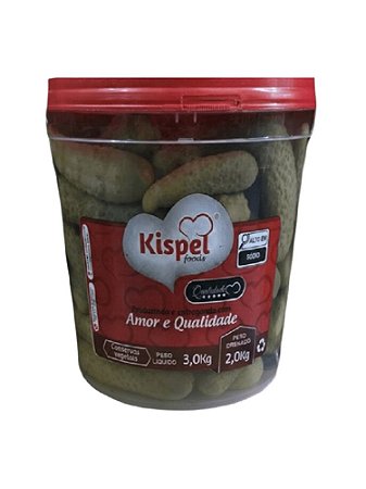 Pepino Médio Cornichon Balde 2 kg - Kispel Foods