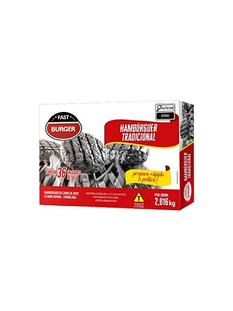 Hamburguer Tradicional Congelado Caixa 36x56 g – Fast Burger