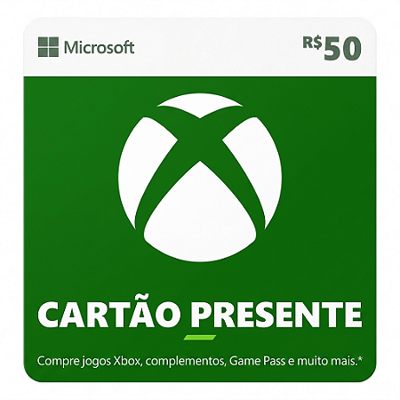Microsoft Xbox Gift Card Saldo R$50 Reais