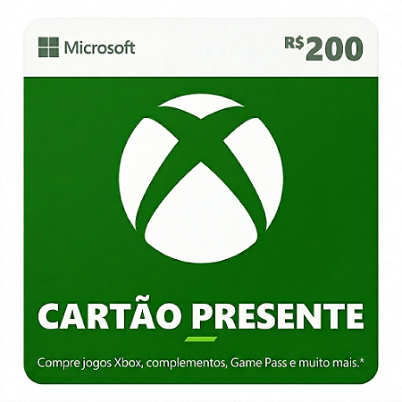 Microsoft Xbox Gift Card Saldo R$200 Reais