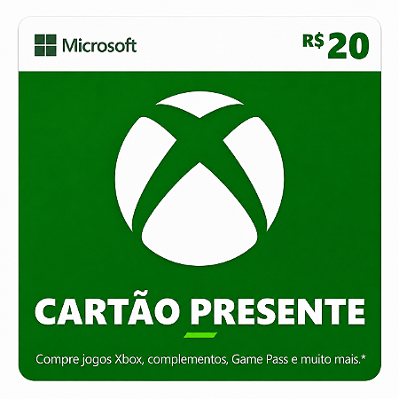 Microsoft Xbox Gift Card Saldo R$20 Reais