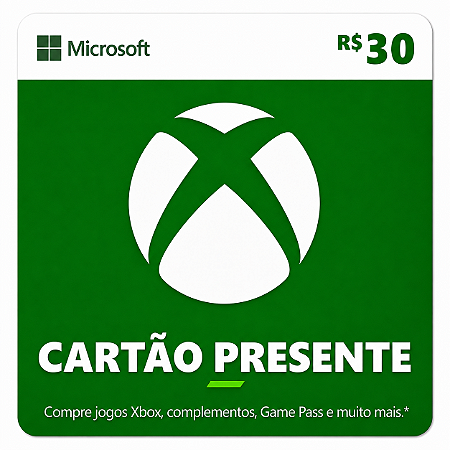 Microsoft Xbox Gift Card Saldo R$30 Reais