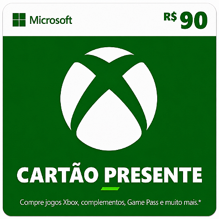 Microsoft Xbox Gift Card Saldo R$90 Reais