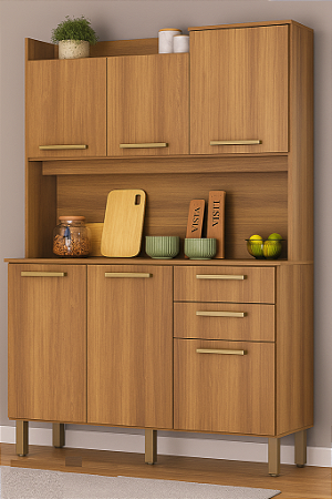 Cozinha Compacta 351 - 6P - 1,20M  - Avelã