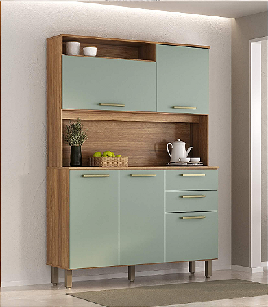 Cozinha Compacta 352 - 5P - 1,30M  - Verde mar