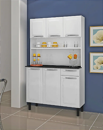 Cozinha de aço - Rose - 6P - 1G - Branco