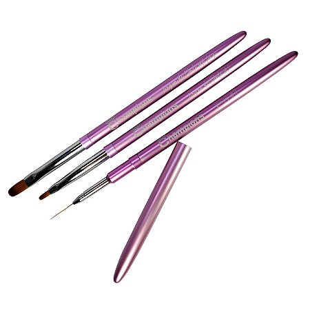 KIt 3 Pinceis  Champions cerdas 100% Naturais -ROSA BEBE