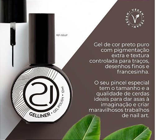 Nails 21 Gelliner Preto12ml