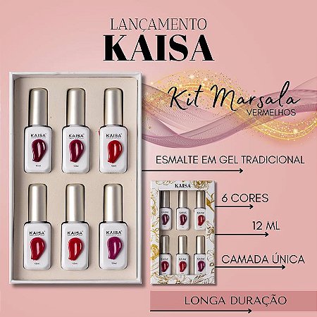 KIT ESMALTES GEL KAISA 6UN -Coleção Marsala