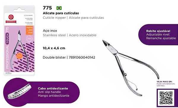 Mundial Alicate Cutícula 775 Touchinox Afiado