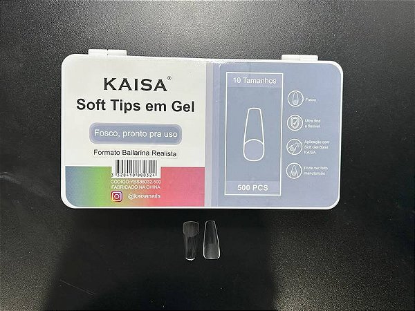 CAIXA 500 UNHAS POSTIÇAS SOFT GEL KAISA - Bailarina Realista