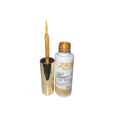 Zem Esmalte Pincel Fino Dourado 10ml