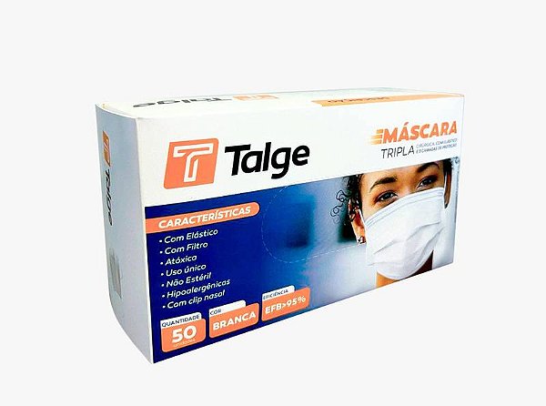 Máscara descartável Talge 50 un