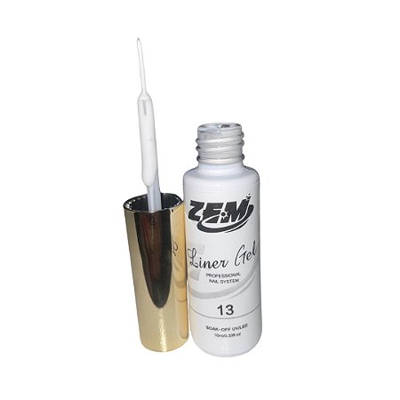 Zem Esmalte Pincel Fino Branco 10ml