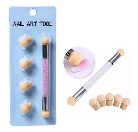 Kit Pincel De Esfumar c/4 Esponjinhas