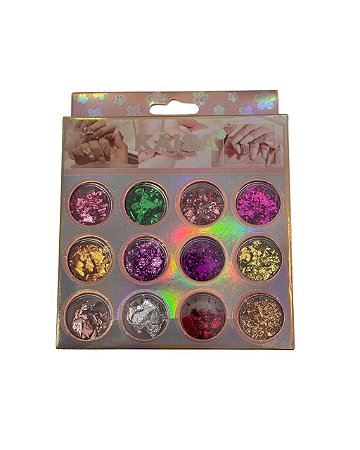 Kaisa Kit 12 Peças folha de Ouro Colorido