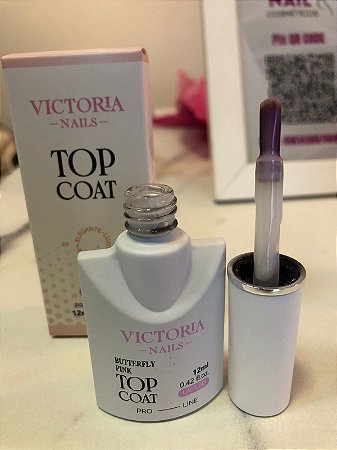 Victoria Nails Top  Coat Butterfly Pink 12ml