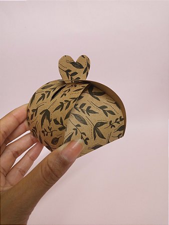 Caixinha para bem casado com encaixe - Estampa folhas