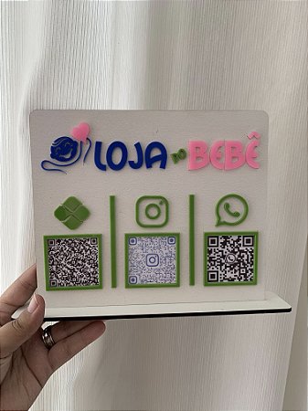 Placa Qr Code - 3 Espaços