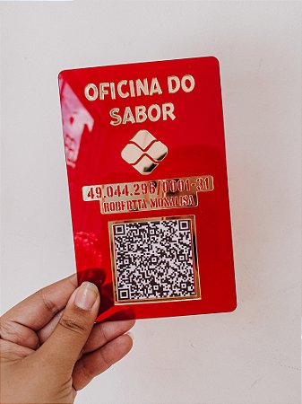 Placa Pix Acríica 1 Espaço